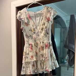 Alice + Olivia Multicolor Floral Ruffle Blouse